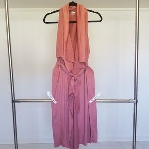 Windsor mauve drape front long duster vest